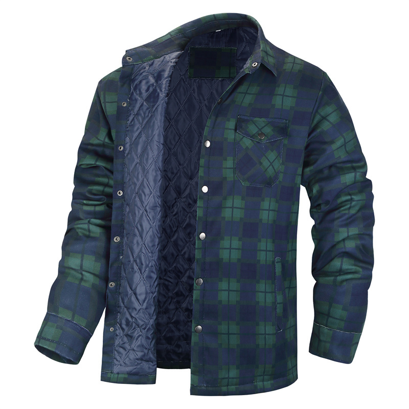 Flannel Shirt Lined - Camisas gruesas a cuadros para hombre,