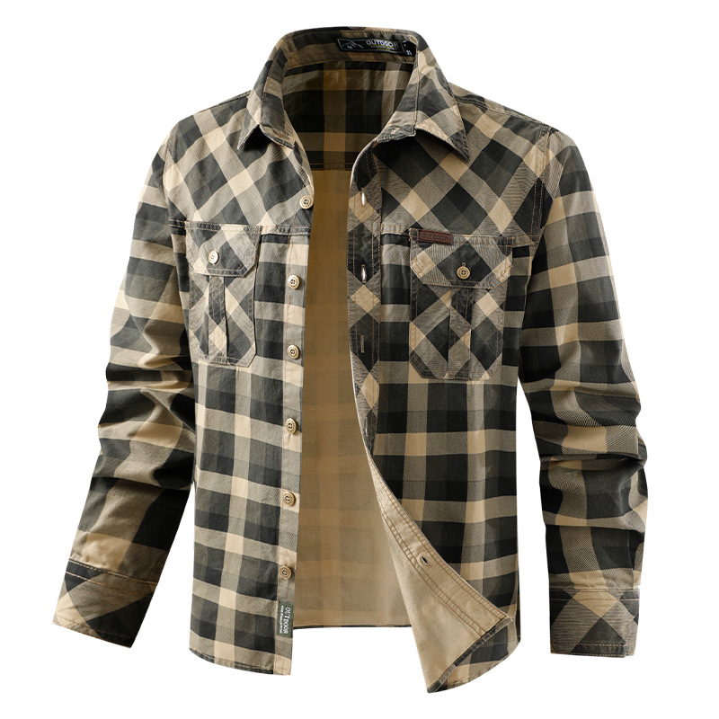 Ropa de trabajo Retro para hom - Flannel Shirt Lined reseña y precio
