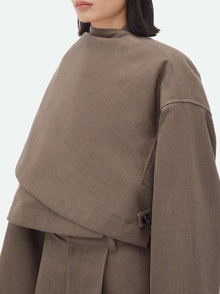 BJTZ-abrigos elegantes con bot - Wool Coat Peacoat reseña y precio